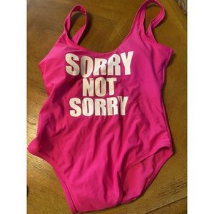 NWT California Sunshine Womens One Piece Suit pink Sorry Not Sorry Size M